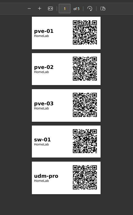 Label-roll output, ready to print