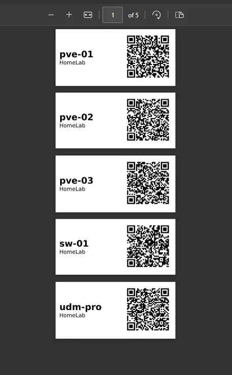 Label-roll output, ready to print