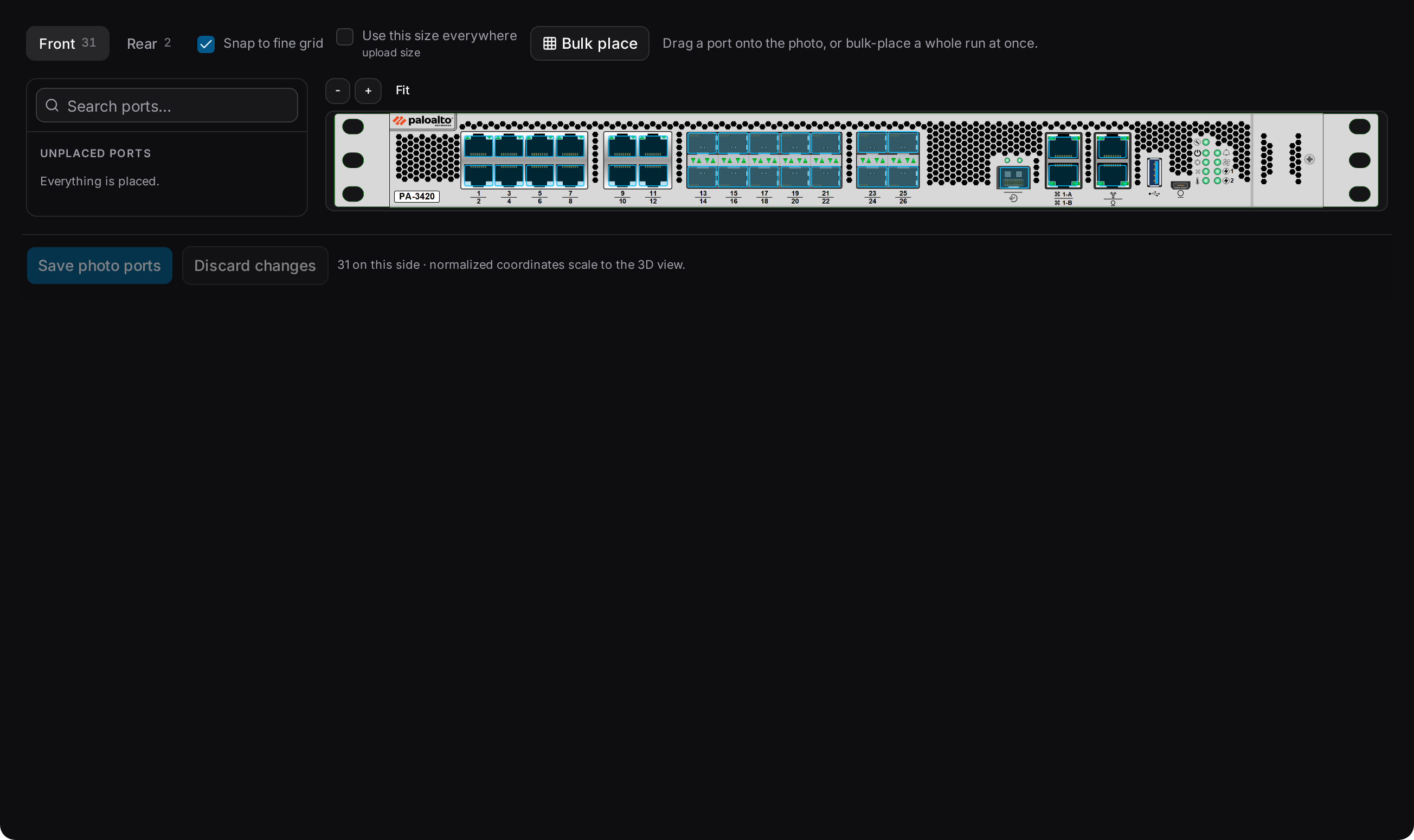 Drop a photo, mark the ports, done.