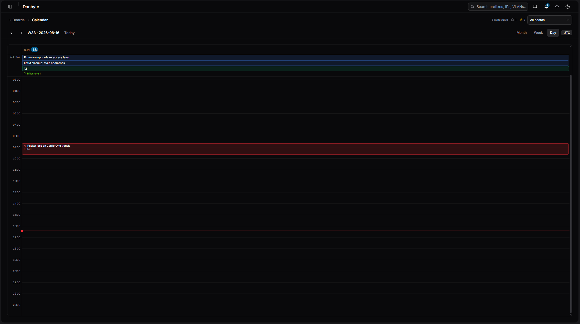 Day — a single-column timeline
