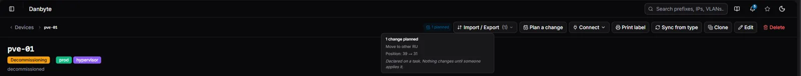 Every affected object shows a "planned" chip and a tooltip: nothing changes until someone applies it.