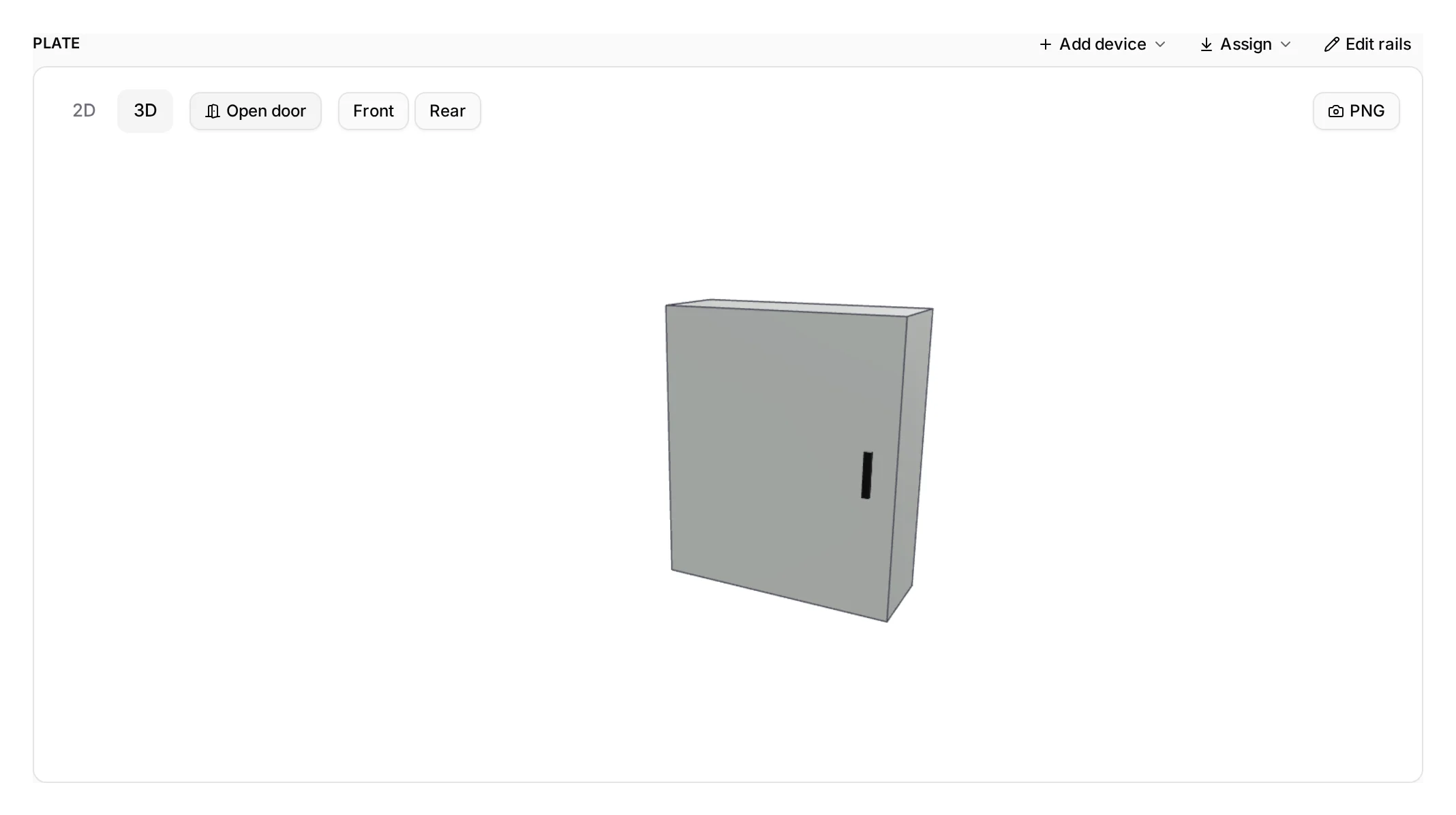 Close door. The enclosure at its outer size, where it will actually sit on the wall.