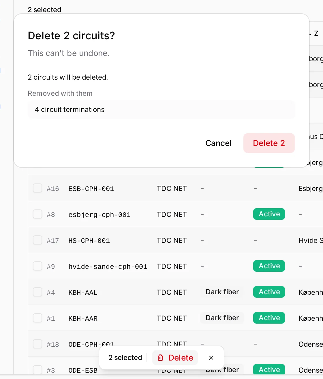 The preview before anything happens: what will be deleted, and what goes with it.